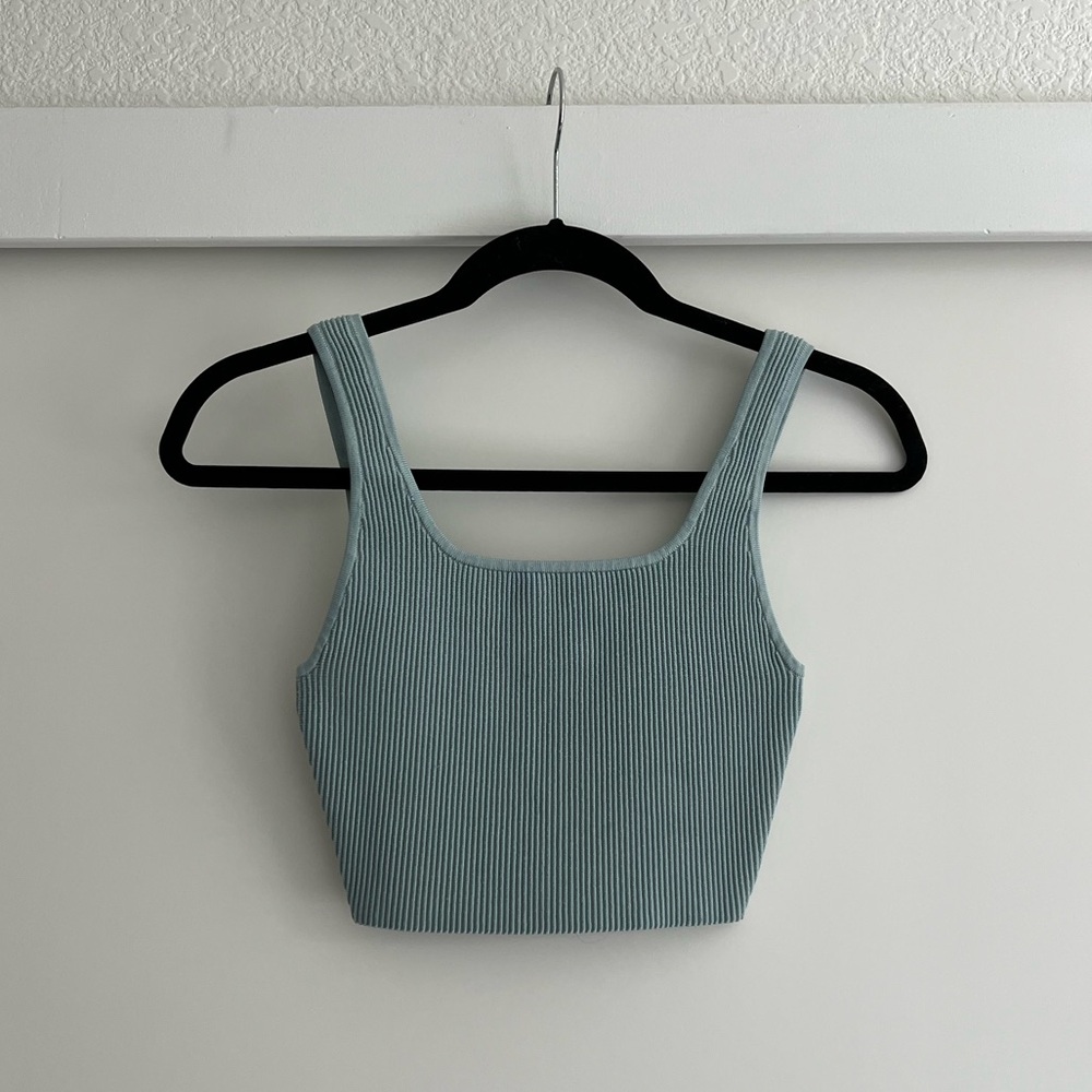 Sculpt Knit Squareneck Cropped Tank